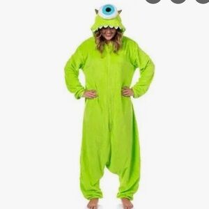 Disney Monsters Green Fleece Adults Costume Onesie Sz XL